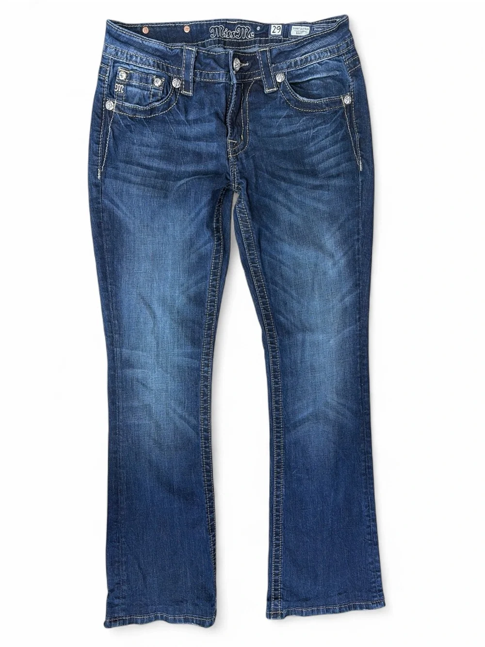 Miss me low-rise jeans size 29 with flyer-de-lis sequin on the back
